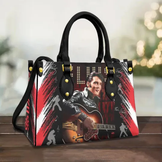 Discover Personalized Elvis Presley Leather Handbag & Wallet, Disney Gift Handbag