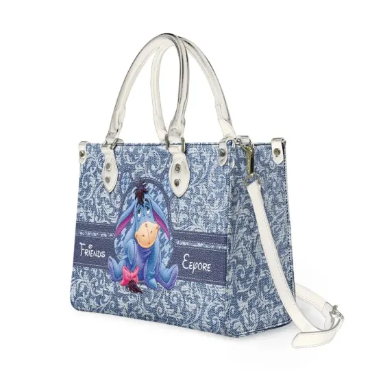 Personalized Eeyore Winnie The Pooh Friends Cartoon Leather Handbag Lovers Gift