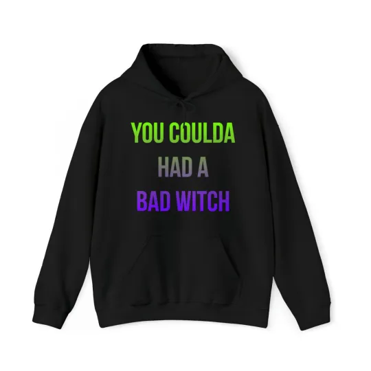Discover You Coulda Had A Bad Witch Halloween Graphic Hoodie, Sizes S-5XL