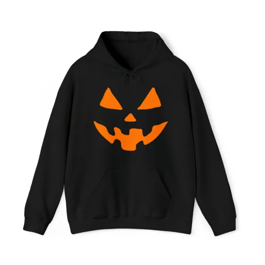 Discover Jack-O-Lantern Pumpkin Halloween Graphic Hoodie, Sizes S-5XL