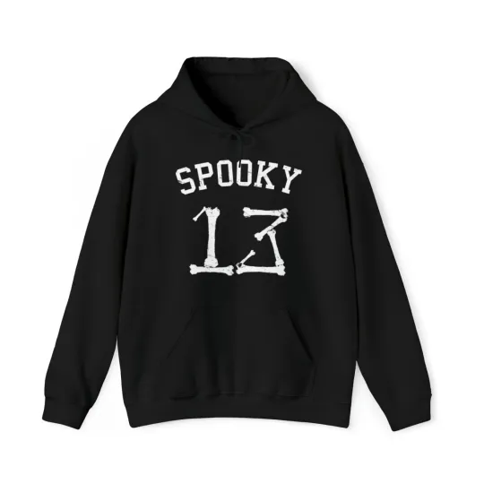 Discover Spooky 13 Halloween Jersey Graphic Hoodie, Sizes S-5XL