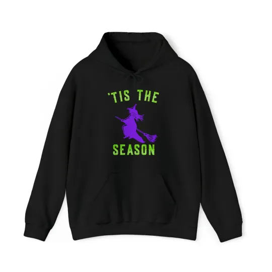 Discover 'tis The Season Halloween Witch Graphic Hoodie, Sizes S-5XL