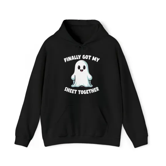 Discover Finally Got My Sheet Together Boo Ghost Halloween Graphic Hoodie, Sizes S-5XL