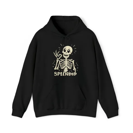 Discover Splendid Skeleton Funny Halloween Graphic Hoodie, Sizes S-5XL