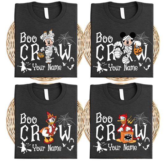 Discover Disney Custom Boo Crew Shirt, Mickey & Friends Halloween T-Shirt, Mickey Mummy Crew Tees, Goofy Skeleton Shirt, Disneyland Halloween Trip