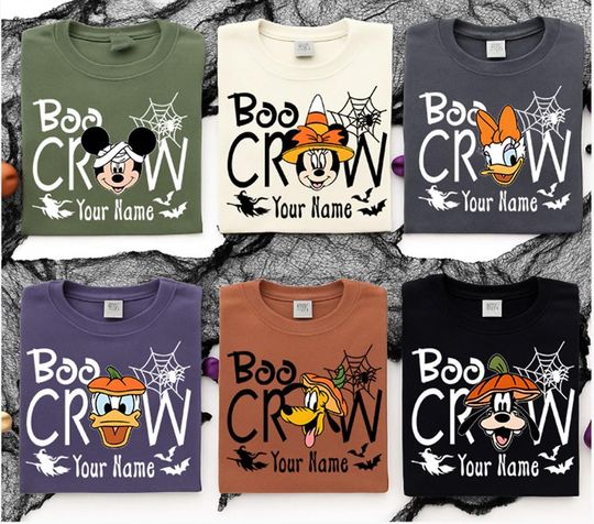 Discover Personalized Mickey And Friends Boo Crew Comfort Colors Shirt, Boo Crew Pumpkin Shirt, Mickey's Not So Scary Halloween Shirt, Spooky Season
