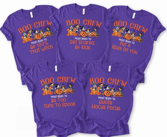 Discover Boo Crew Most Likely To Halloween Shirt, Disney Group Halloween Shirt, Custom Family Halloween Party, Halloween Group Shirt