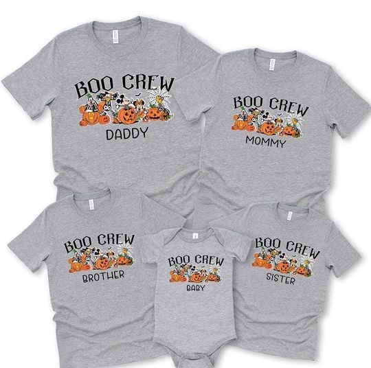 Discover Boo Crew Halloween Family Shirts: Matching Custom Spooky Tees