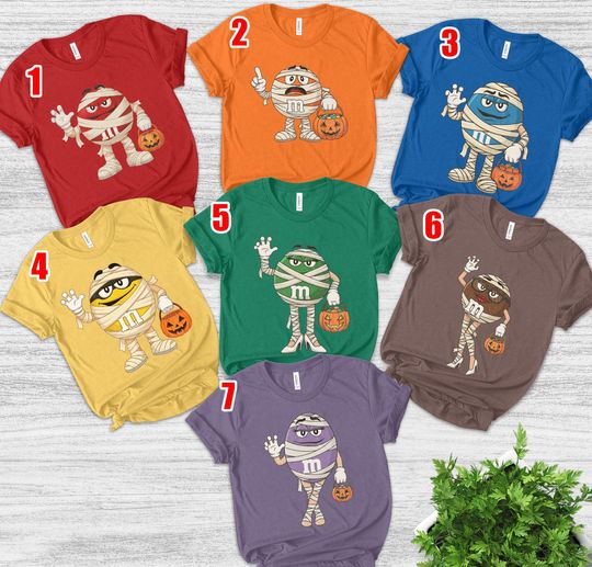 Discover M&M's Halloween Costume Shirt/M And M Matching Family Shirt/Family Halloween Shirt/Candy Group Shirts/Group M M Family Costume Shirt OHUG13