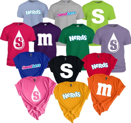 S, M ,Nerds , S Drop  , sweetart candy Family vacation matching Halloween chocolate Group costumes, Christmas matching tshirt
