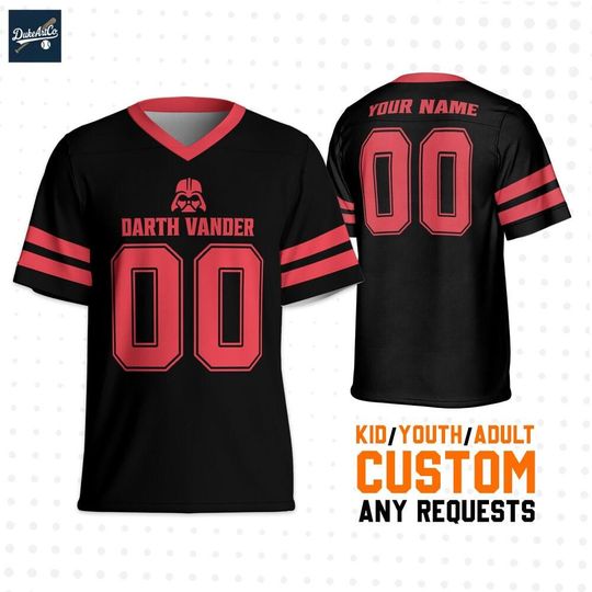 Discover Custom Star Wars Icon Simple Darth Vader Football Jersey, Custom Disney Football Jersey Sports,Cute Gifts For Fans Disney,Best Birthday Gift