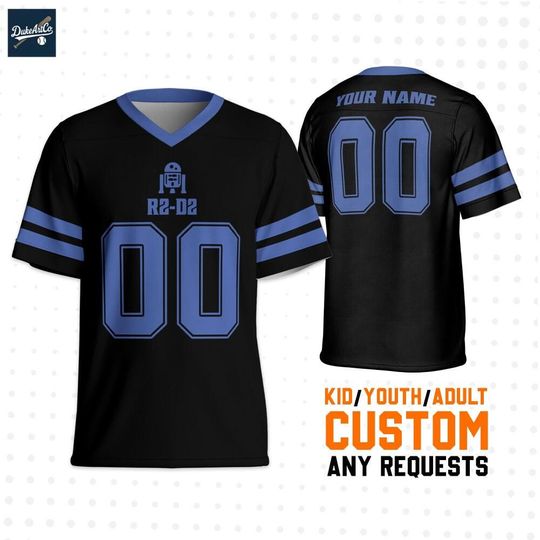 Discover Custom Star Wars Icon Simple R2 D2 Football Jersey, Custom Disney Football Jersey Sports, Cute Gifts For Fans Disney, Best Birthday Gift