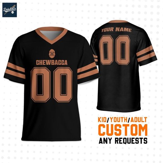 Discover Custom Star Wars Icon Simple Chewbacca Football Jersey, Custom Disney Football Jersey Sports, Cute Gifts For Fans Disney, Best Birthday Gift