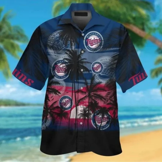 Discover Minnesota Twins Short Sleeve Button Up Tropical Aloha Hawaiian Shirts