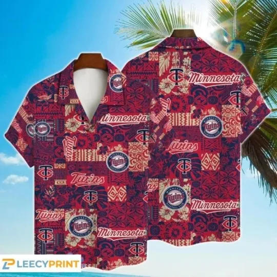 Minnesota Twiin Major League Baseball Pattern Print Hawaiian Shirt, Gift for Fan