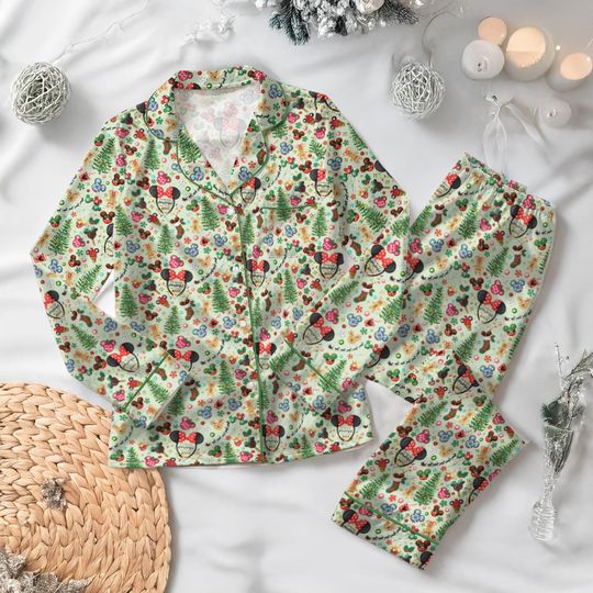 Discover Retro Disney Mickey and Minnie Christmas Pyjamas Set, The Most Wonderful Time To Wear Ears, Mickey Very Merry Xmas Pjs, Disney Family shirt