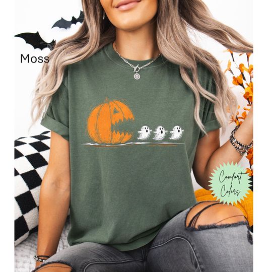 Discover Pumpkin Shirt, Retro Pumpkin Shirt, Cute Ghost Shirt, Fall Pumpkin Shirt, Hello Fall Shirt, Stay Spooky Shirt, Pumpkin Ghost Shirt, Pacman