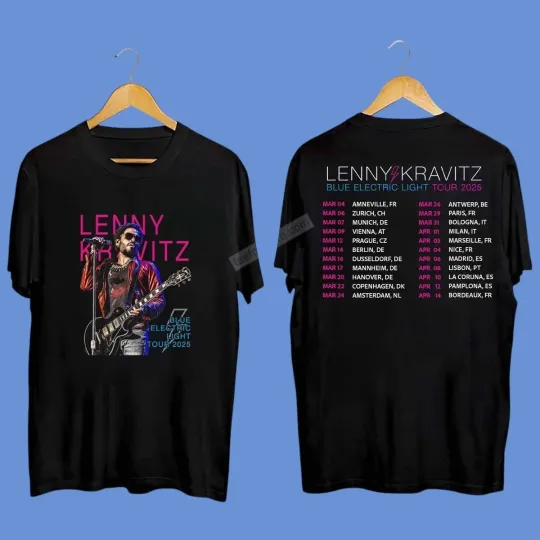 Lenny Kravitz Blue Electric Light Tour 2025 Concert T-Shirt