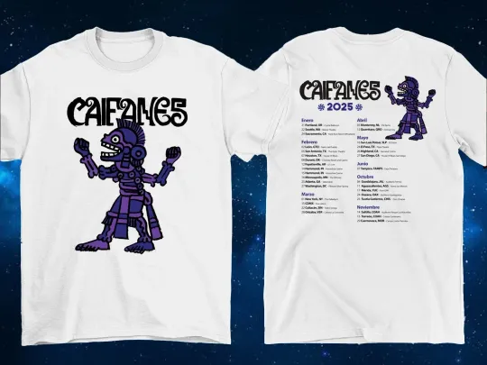 Double Sided Caifanes Band 2025 Tour T-Shirt Unisex