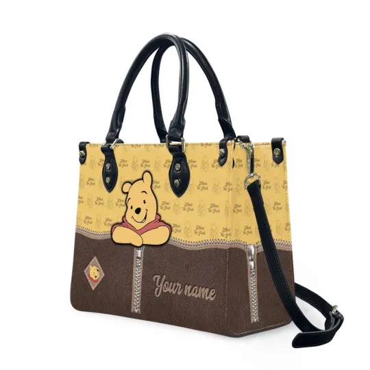 Discover Personalized Winnie the Pooh Leather Handbag, Women's Leather Bag Gift