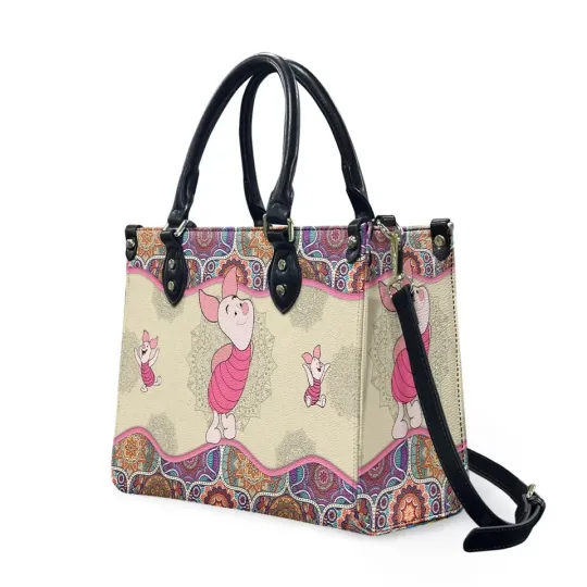 Discover Mandala Piglet Leather Handbag, Piglet Women Bags Purses, Piglet Lover's Handbag