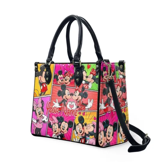 Discover Personalized Disney Mickey Minnie Mouse Leather Handbag, valentines day gifts
