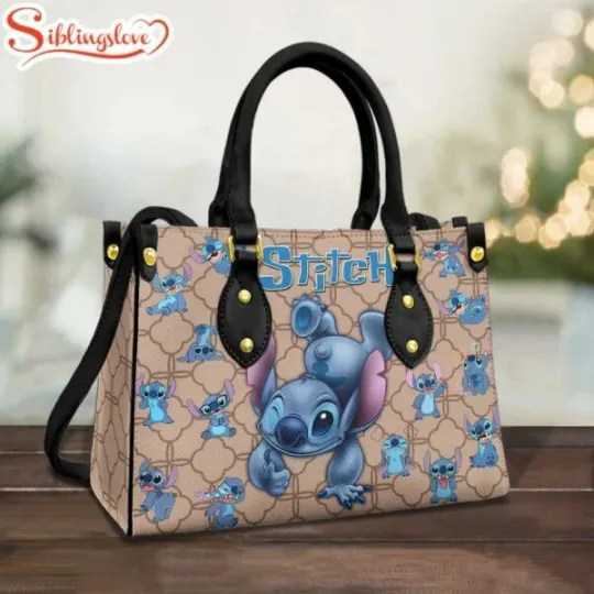 Stitch Pattern Leather Handbag & Wallet, Disney Gift Handbag