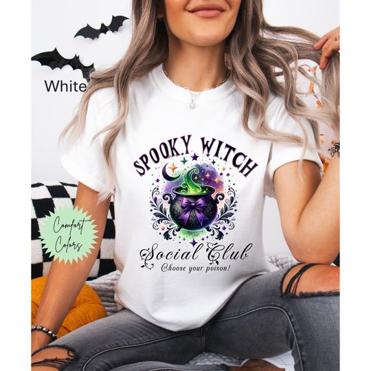 Discover Spooky Witch Soociial Clubb, Salem MA, Salem 1692 Shirt, Salem Witch Trial, Hocus Pocus Shirt, Sanderson Sisters