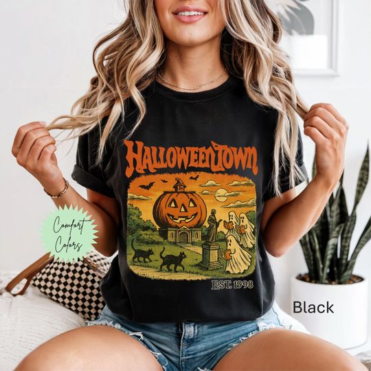 Discover Halloweentown 1998 Vintage 90s T-Shirt, Retro Halloween University Spooky Shirt, Halloween Spooky Tee