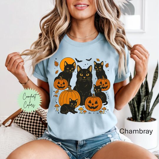 Retro Halloween Cat Shirt, Ghost And Cat Shirt, 90s Halloween, Stay Spooky Shirt, Coquette Halloween, Halloween Ghost Cat