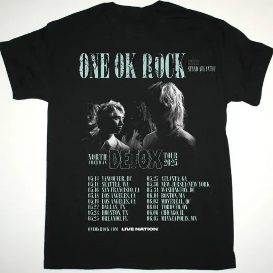 Discover ONE OK ROCK Detox European Tour 2025 T-Shirt for Fans