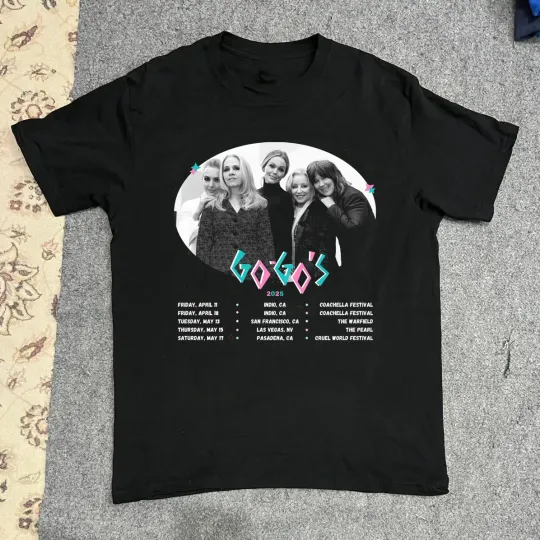 The Go Go Band 2025 Tour Dates Poster Short Sleeve T-Shirt