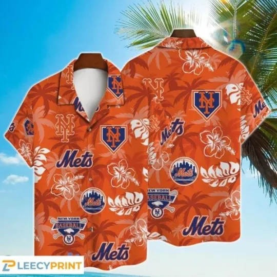 NY Met.s Hawaiian Shirt Major League Baseball Tropical Floral 2024, Gift for Fan