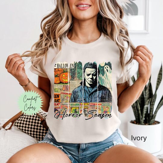 Discover Retro Slashers Halloween Shirt, Michael Myers, Classic Horror Shirt, Retro Horror Shirt, Slasher Movie, 90s Horror Movies, VHS Horror