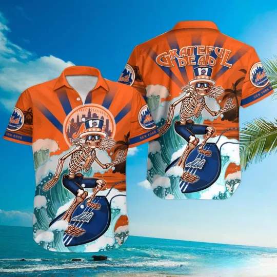 Discover Grateful Dead New York Mets Summer Aloha Unisex Hawaiian Shirt