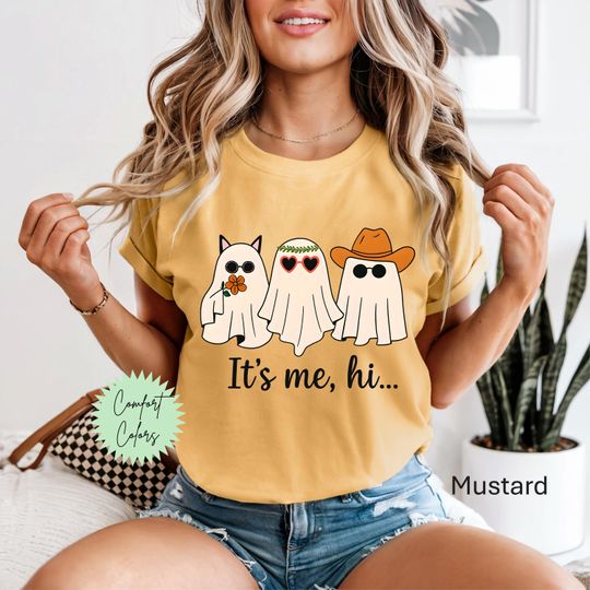 Discover It's Me Hi Ghost Shirt, It's Me Shirt, Cute Ghost Shirt, Stay Spooky Shirt, Cowboy Ghost, Cowboy Ghost Tee, Cowboy Shirt, Summerween Shirt