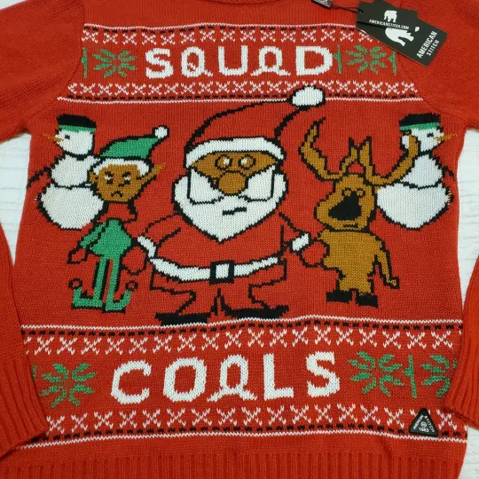 Discover American Stitch Christmas Ugly Sweater "Squad Coals"  Women's XL Pullover NEW