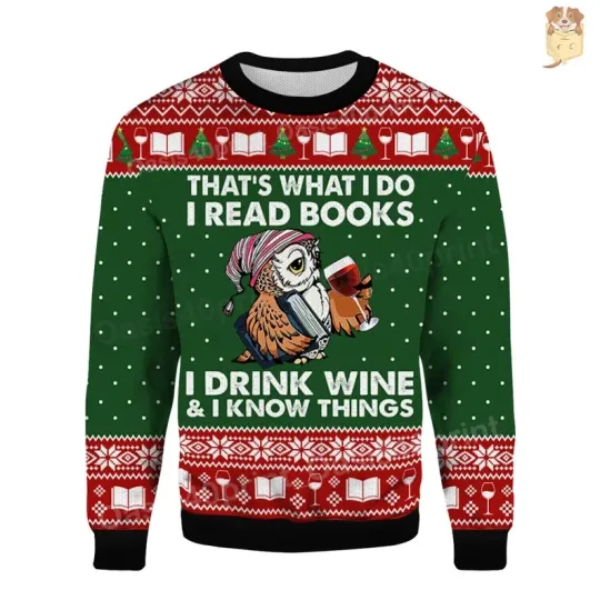 Discover Funny Owl That's What I Do I Read Books Ugly Sweater Book Lovers Ugly Sweater