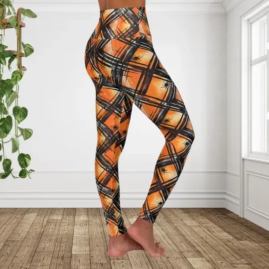 Halloween Spiderweb Leggings, Spooky Cute Womens Halloween Outfit