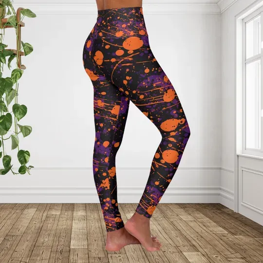 Discover Halloween Spooky Fall Leggings, Cute Womens Halloween Outfit