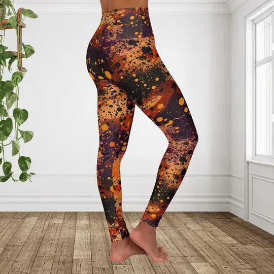 Halloween Spooky Fall Leggings, Cute Womens Halloween Outfit