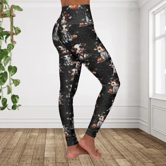 Halloween Cow Leggings, Cute Womens Halloween Outfit