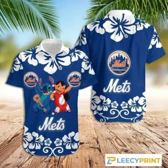 Discover New York Mets Lilo Stitch Best Hawaiian Shirt, Mets Hawaiian Shirt