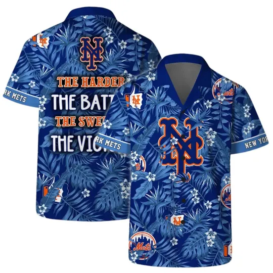 Discover New York Mets The Harder The Battle The Summer Aloha Unisex Hawaiian Shirt