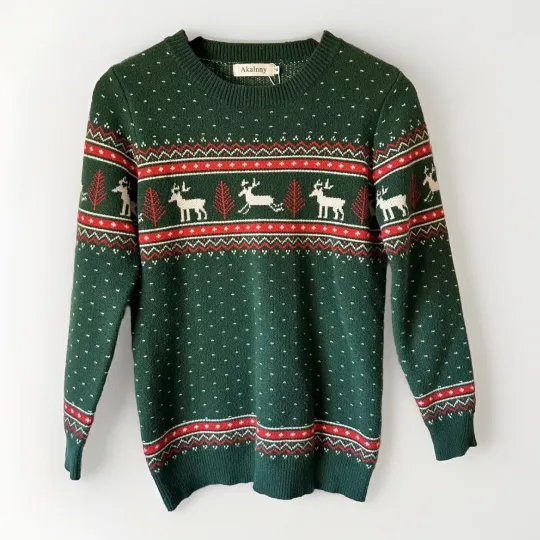 Discover Winter Themed Christmas Sweater Knitted Warm Xmas Pullover Women’s 14