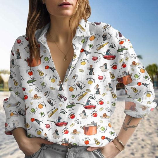 Discover Little Chef Remy Blouse Shirt, Disney Ratatouille Paris France Casual Shirt, Ratatouille Women Shirt, Disney Chef Lover Gift