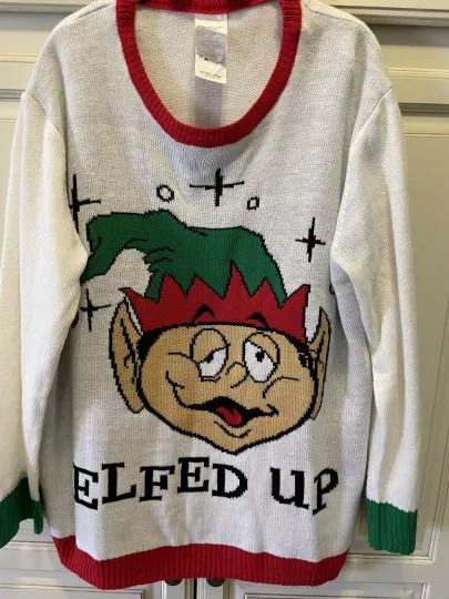 Forum Novelties Ugly Christmas Sweater Elfed Up  Men/ Women Drunk Elf
