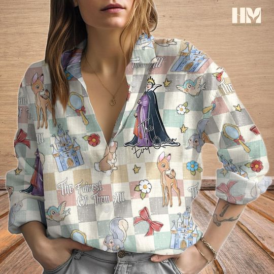 Disney The Evil Queen Blouse Shirt, Disney Princess Shirt Women, Snow White And Seven Dwarfs Shirt, Magic Kingdom Outfit, Disneyland