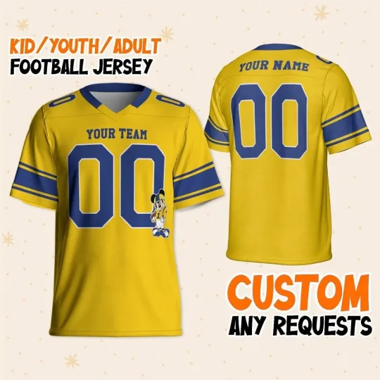 Custom Disney Mickey Super Star Ram Sport Yellow Football
