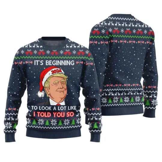 Discover Santa Trump Ugly Christmas Sweater 2024, Funny Trump President Christmas Sweater